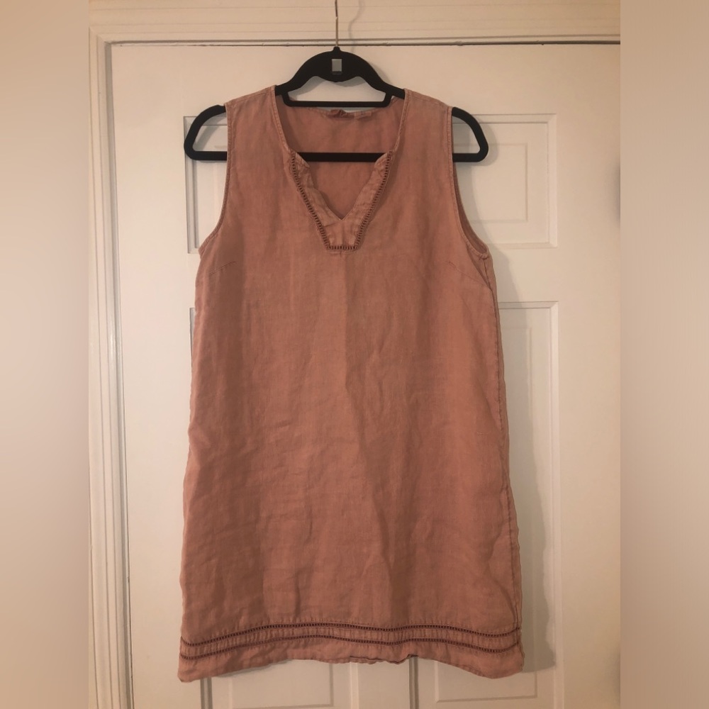 Sigrid Olsen Womens Sleeveless Dress Top 100% Linen Small